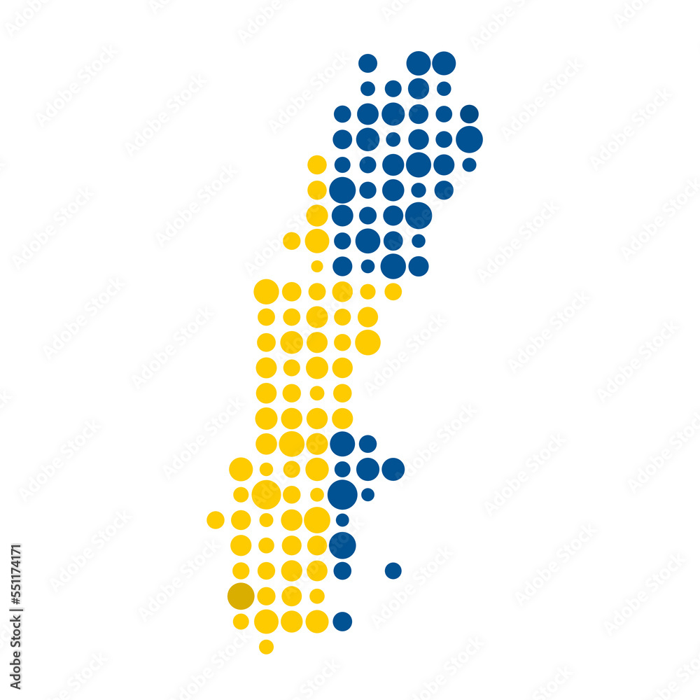 Sweden Silhouette Pixelated pattern map illustration