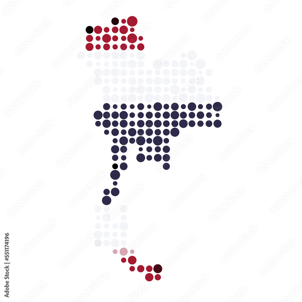 Thailand Silhouette Pixelated pattern map illustration Thailand Silhouette Pixelated pattern map illustration