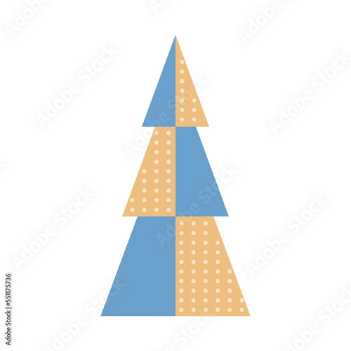 Geometric stylized Christmas trees icon, simple design. New Year symbol fir tree, vector illustration isolated on white