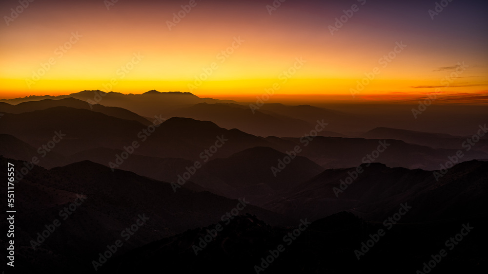 Landscape of the High Atlas mountains, Morocco. Mt. Erdouz, Jbel Erdouz.