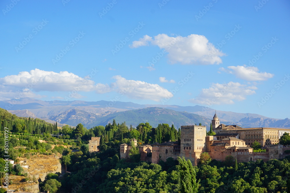 view of La Alhambra in Granada, Spain