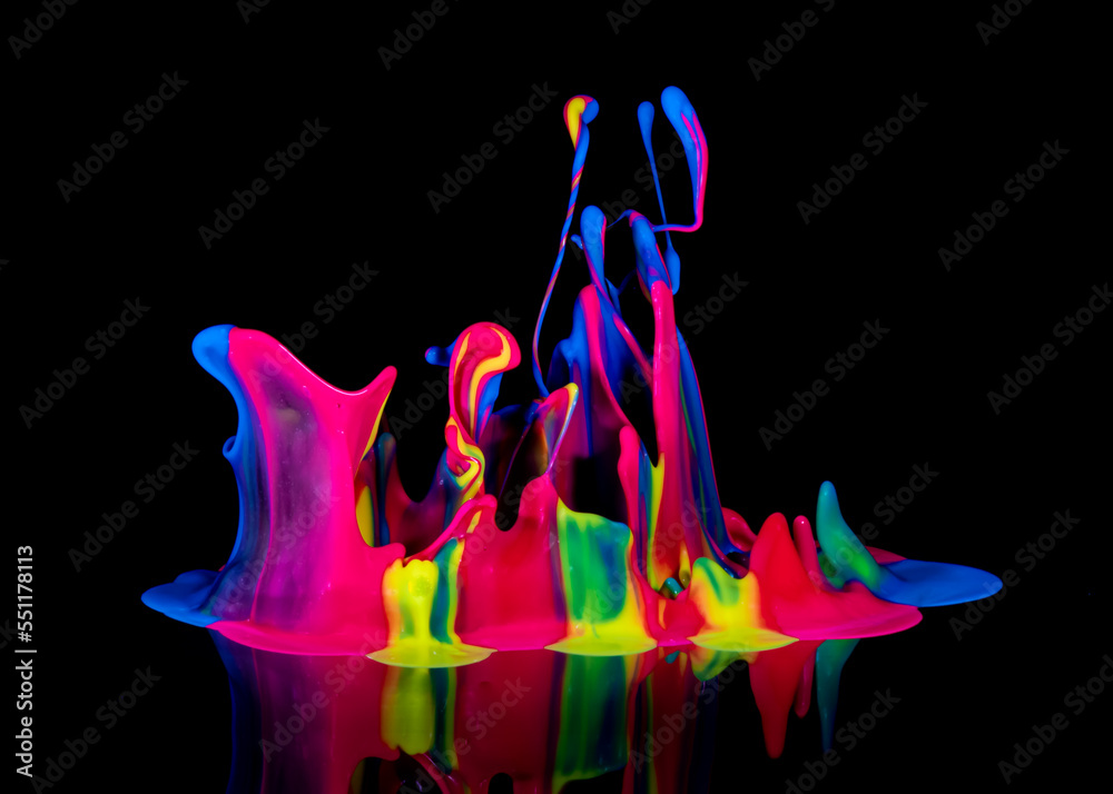 Colorful Paint Party Splash on black background