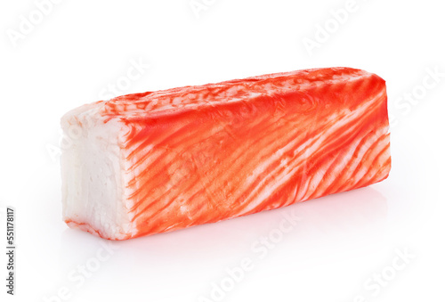 Crab stick isolated on white background. With clipping path.