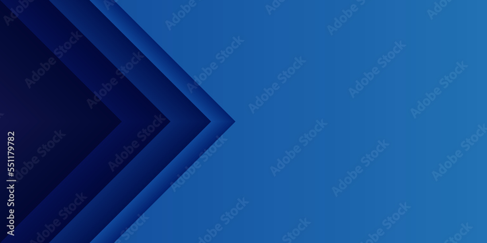Gradient paper cut abstract background. Blue arrowhead right triangle. Design element for template, card, cover, banner, poster, backdrop, wall. Vector illustration.