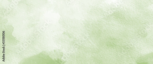 Green background watercolor vector texture for poster, cover, banner, flyer, cards. Hand drawn light green illustration for design. Minimalistic painting. Paper texture.