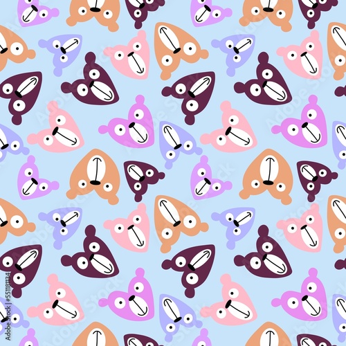 Cartoon toys animals seamless fluffy bears pattern for wrapping paper and fabrics and kids clothes print © Tetiana