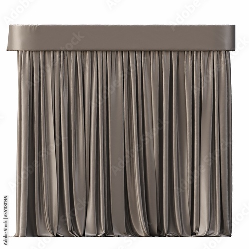 curtain isolated on white background  3D illustration  cg render