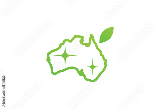 Green Australia logo concept flat design