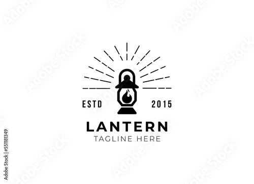 lantern vintage logo icon illustration Premium Vector