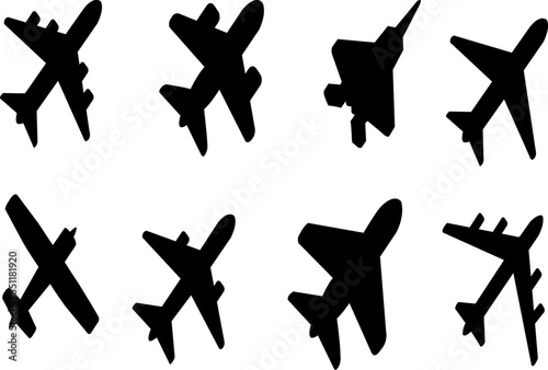 Planes icon set vector image
