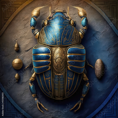 Ancient Egyptian decorative scarab beetle. 