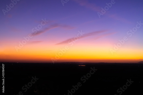 Sunset in the sky in the plains of Chamusca, Ribatejo - Portugal