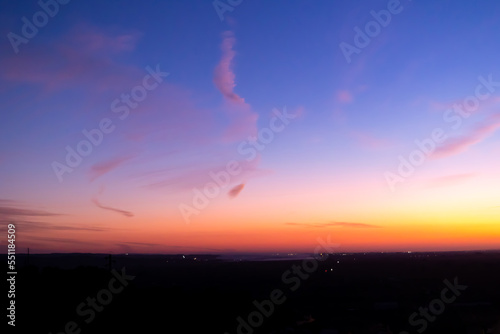 Sunset in the sky in the plains of Chamusca, Ribatejo - Portugal
