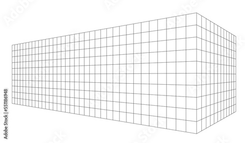 perspective grid wall, black lines, white background clip art preview