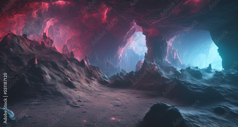 Fototapeta premium Fantasy cave in the mountains