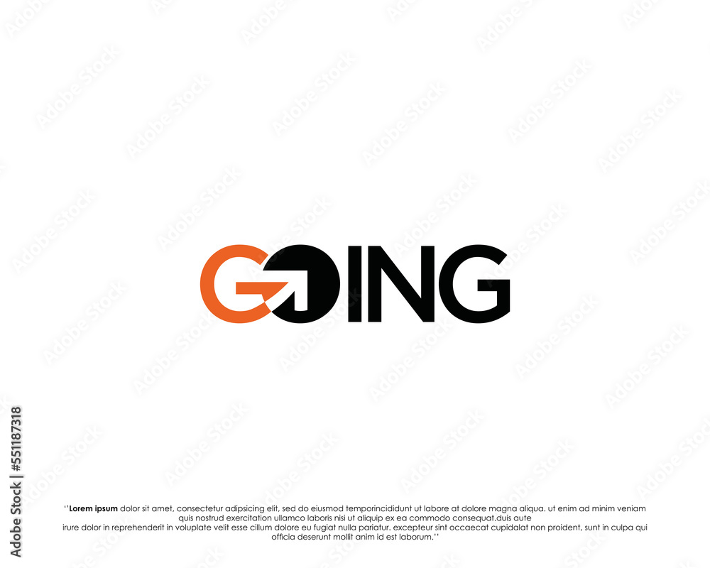 GOING text logo design vector template GOING text logo design vector template