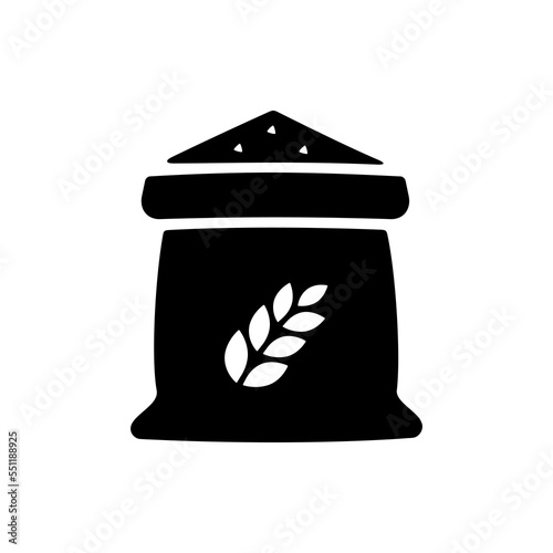 Sack of flour icon or Sack flour icon or Bag of wheat icon isolated. Flour sack icon for apps and websites. Or for flour or wheat related content uses. Isolated wheat flour symbol. © Product Label
