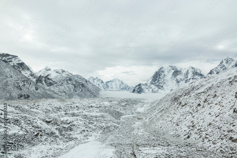 khumbu glacier, himalayas, nepal