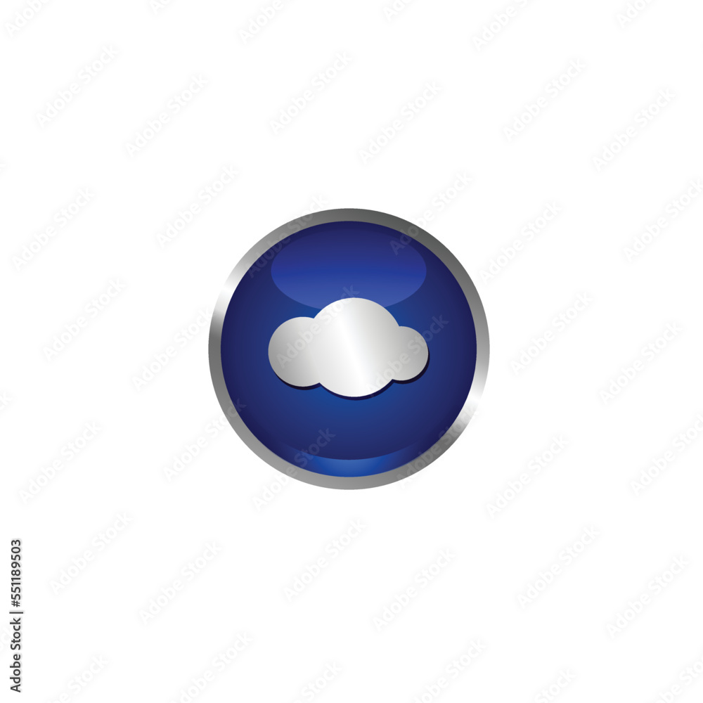 3d icon cloud button vector 3d icon cloud button vector