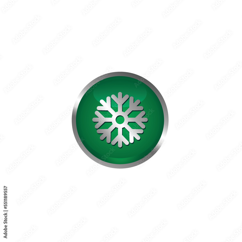 3d icon snowflake button vector 3d icon snowflake button vector