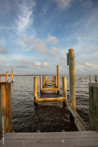 Destroyed dock on Matlaeshe Island.  photo