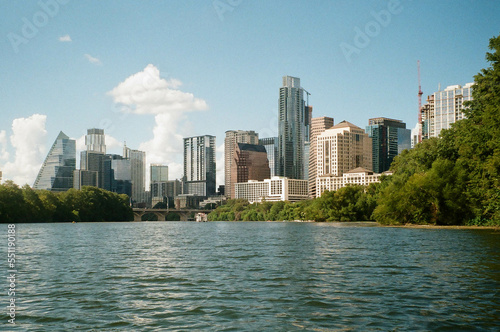 Austin  Texas City Skyline View from Water   on Film