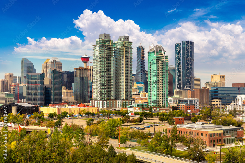 Fototapeta premium Calgary in sunny day, Canada