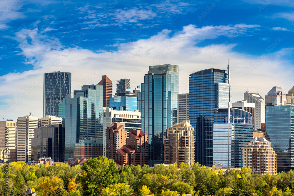 Fototapeta premium Calgary in sunny day, Canada