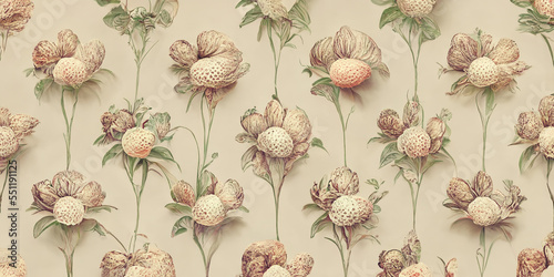 Vintage flowers background pattern