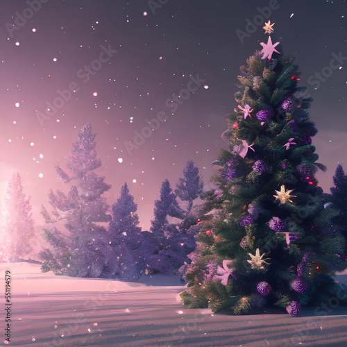 CHRISTMAS PINE TREE LANDSCAPE 1:1 FOR SOCIAL MEDIA © Kaos
