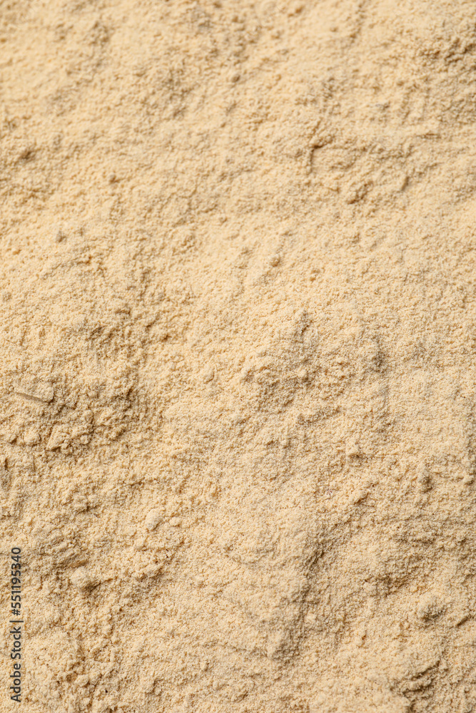 Heap of buckwheat flour as background, top view Heap of buckwheat flour as background, top view