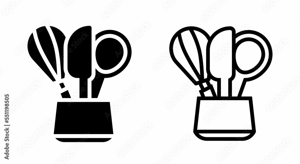 Cooking tools icon. Collection of black and white icons of cooking utensils. Stock vector Cooking tools icon. Collection of black and white icons of cooking utensils. Stock vector