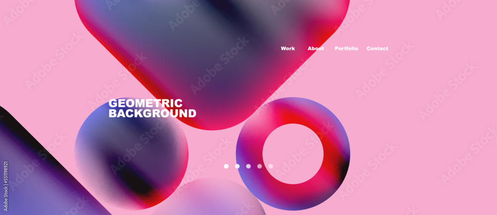 Round shapes and circles with liquid gradients