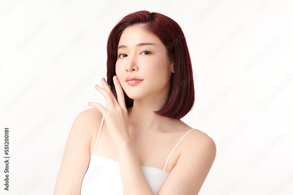 Beautiful young asian woman with clean fresh skin on white background, Face care, Facial treatment, Cosmetology, beauty and spa, Asian women portrait. Beautiful young asian woman with clean fresh skin on white background, Face care, Facial treatment, Cosmetology, beauty and spa, Asian women portrait.