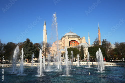 Hagia Sophia (Ayasofya) at Sultanahmet District in Istanbul, Turkey.