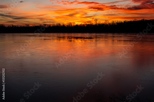 Morning Twilight over Icy Lake