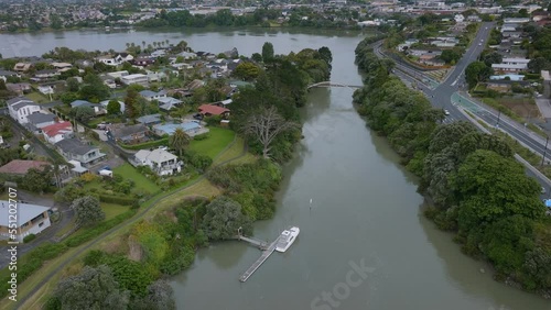 Aerial: Panmure basin, Auckland, New Zealand photo