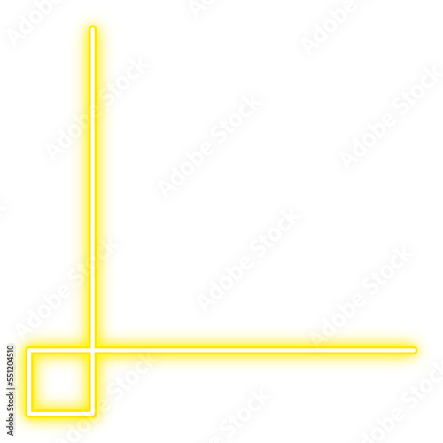Yellow Neon Corner Line Illustration
