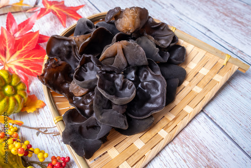 Wood ear, one of the types of mushrooms photo