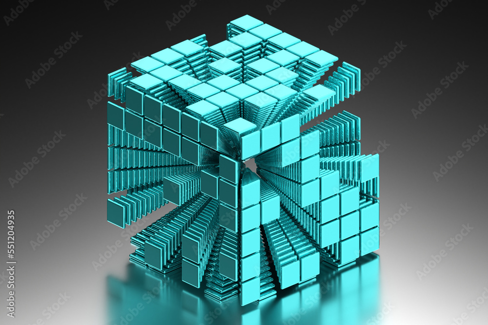 3d blender abstract random cube metal 3d blender abstract random cube metal