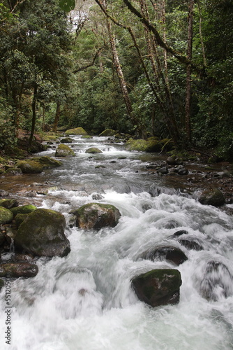 Long exposure water fall in tropical Costa Rica