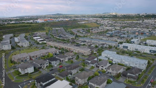 Aerial: Stonefields suburb, Auckland, New Zealand photo