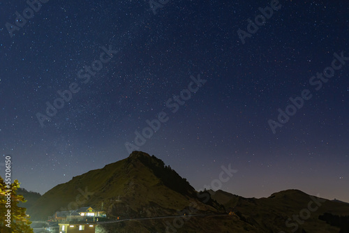 Night starry landscape of the Hehuanshan mountain