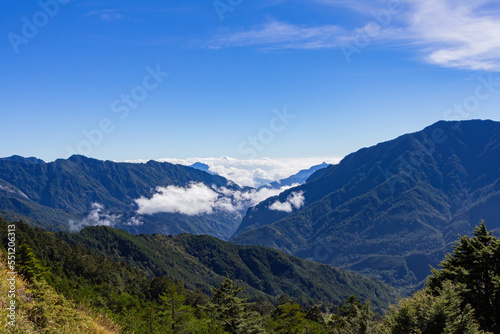 Fototapeta Naklejka Na Ścianę i Meble -  Sunny landscape of the Hehuanshan mountain