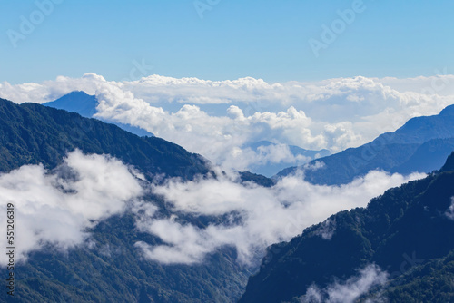 Sunny landscape of the Hehuanshan mountain