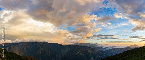 Sunset landscape of the Hehuanshan mountain