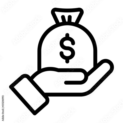 money bag line icon