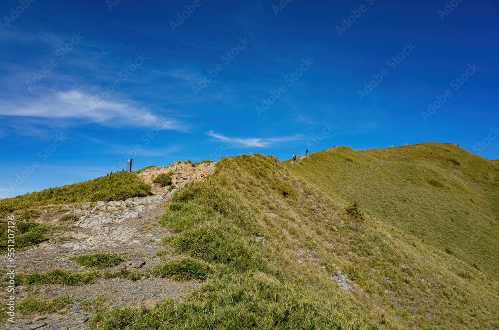 Sunny landscape of the Hehuanshan mountain