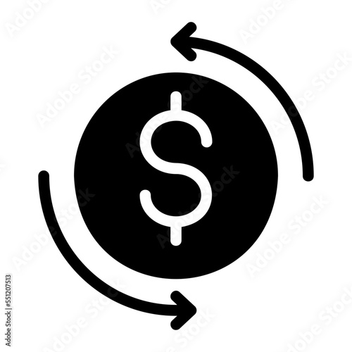 money flow glyph icon