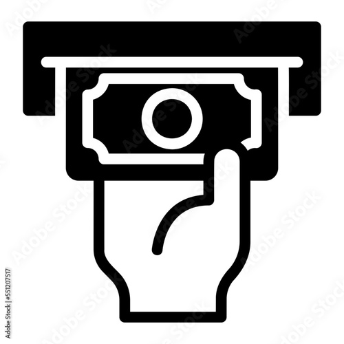 money withdrawal glyph icon
